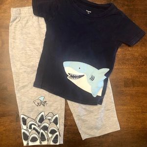 Carters 2T Boys Shark Pajama Set